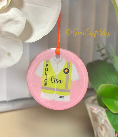 Custom Profession Glass Ornament - Personalized Christmas Tree Decoration 3"