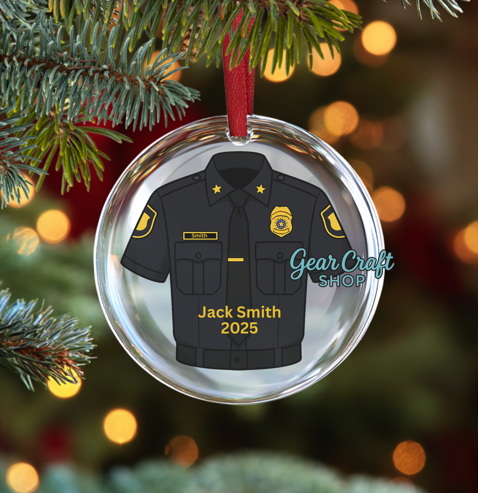 Custom Profession Glass Ornament - Personalized Christmas Tree Decoration 3"