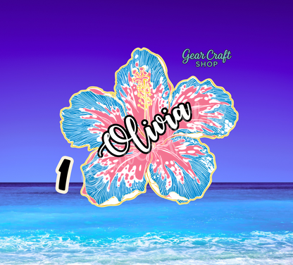 Tropical Hawaiian Flowers Personalized - Cruise Door Magnets