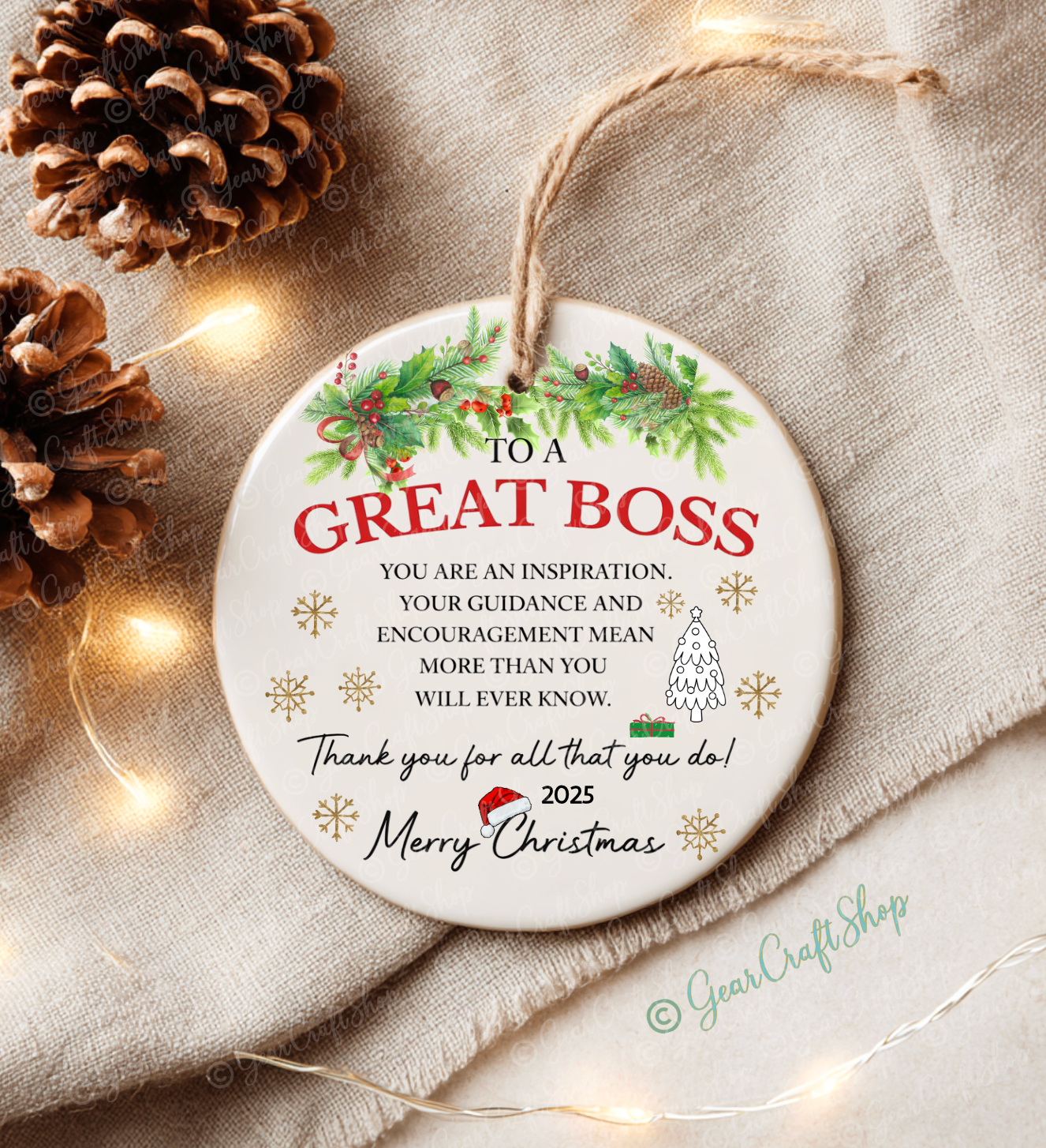 Great Boss Ceramic Ornament - Appreciation Gift for Boss & Manager