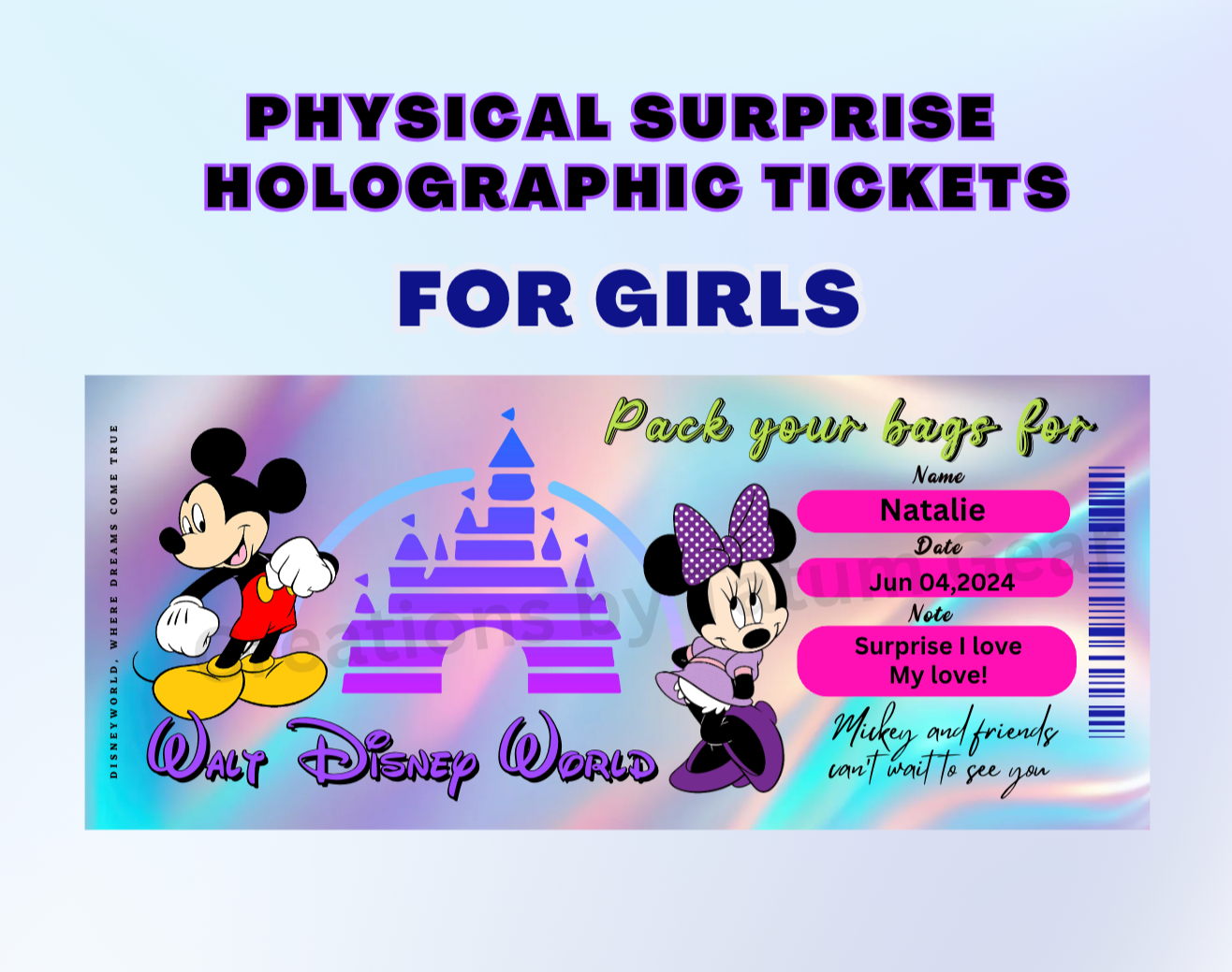 PREMIUM HOLOGRAPHIC SURPRISE TICKETS – FANCY & STUNNING!