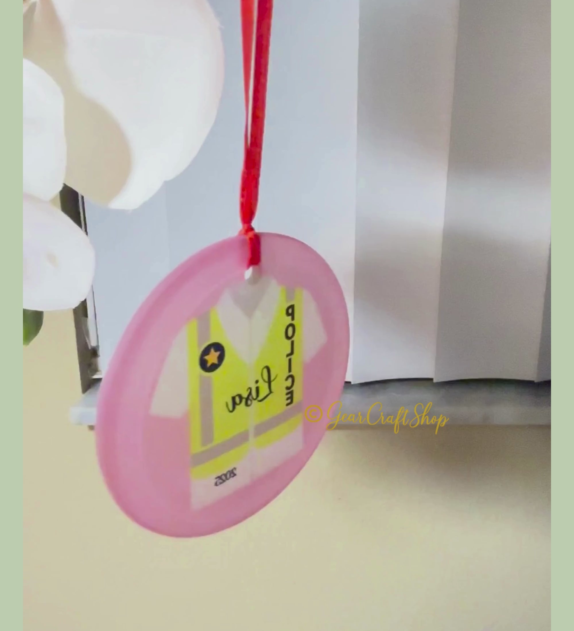 Load video: Custom Profession Glass Ornament - Personalized Christmas Tree Decoration 3"