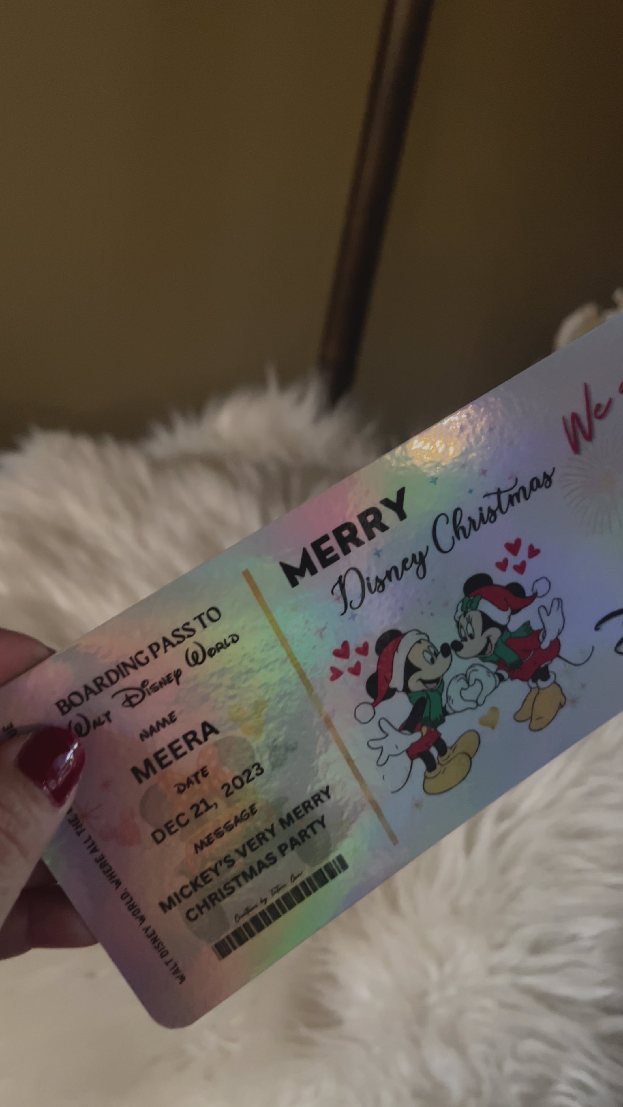 Physical Holographic Disneyworld or Disneyland 🎄 Surprise Ticket Trip Reveal