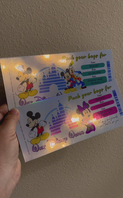 Premium Holographic Surprise Ticket – Custom Trip Reveal for Kids